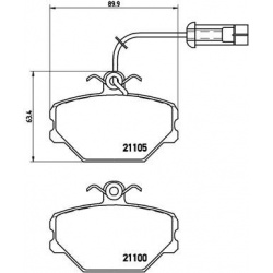stabdžių trinkelių rinkinys, diskinis stabdys PRIME LINE
                                BREMBO                           