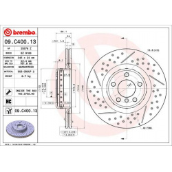 stabdžių diskas (1vnt) PRIME LINE - Composite
                                BREMBO                                       