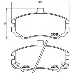 stabdžių trinkelių rinkinys, diskinis stabdys PRIME LINE
                                BREMBO                           