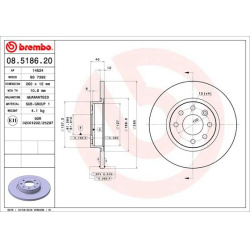 stabdžių diskas (1vnt) PRIME LINE
                                BREMBO                                                08.