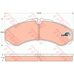 stabdžių trinkelių rinkinys, diskinis stabdys COTEC
                                TRW                                   