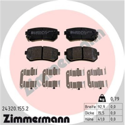 stabdžių trinkelių rinkinys, diskinis stabdys
                                ZIMMERMANN                                24