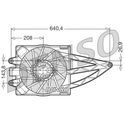 ventiliatorius, radiatoriaus
                                DENSO                                                DER09019, D
