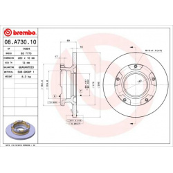 stabdžių diskas (1vnt) PRIME LINE
                                BREMBO                                                08.