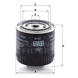 alyvos filtras
MANN-FILTER W920, MANN-FILTER,