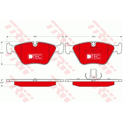 stabdžių trinkelių rinkinys, diskinis stabdys DTEC COTEC
                                TRW                              