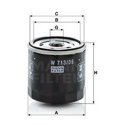 alyvos filtras
                                MANN-FILTER                                                W713/36, MANN-FILTE
