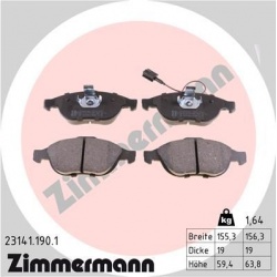 stabdžių trinkelių rinkinys, diskinis stabdys
                                ZIMMERMANN                                23
