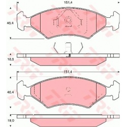 stabdžių trinkelių rinkinys, diskinis stabdys
TRW