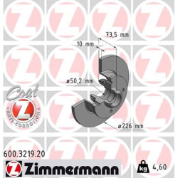 stabdžių diskas (1vnt) COAT Z
                                ZIMMERMANN                                600.3219.20, Nenuro