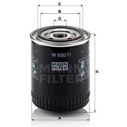 alyvos filtras
                                MANN-FILTER                                W930/11, MANN-FILTER, W930/11, auto