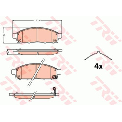 stabdžių trinkelių rinkinys, diskinis stabdys
                                TRW                                         