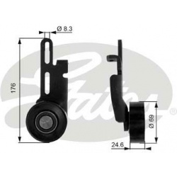 įtempiklio skriemulys, V formos rumbuotas diržas DriveAlign™
                                GATES                       