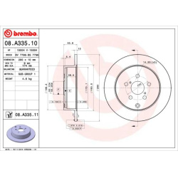 Stabdžių diskas PRIME LINE
                                BREMBO                                                08.A335.10