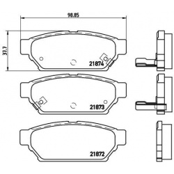 Stabdžių trinkelių rinkinys, diskinis stabdys PRIME LINE
                                BREMBO                           
