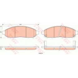 stabdžių trinkelių rinkinys, diskinis stabdys
                                TRW                                         