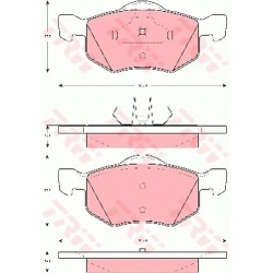 stabdžių trinkelių rinkinys, diskinis stabdys
                                TRW                                         
