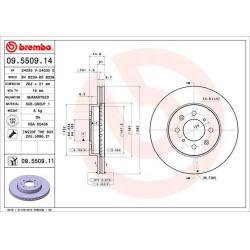 Stabdžių diskas PRIME LINE
                                BREMBO                                                09.5509.14