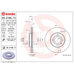stabdžių diskas (1vnt) PRIME LINE - UV Coated
                                BREMBO                                       