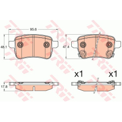stabdžių trinkelių rinkinys, diskinis stabdys
                                TRW                                         