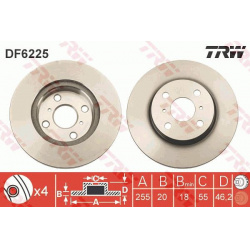 stabdžių diskas (1vnt)
                                TRW                                                DF6225, TRW, DF62