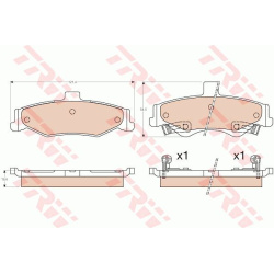 stabdžių trinkelių rinkinys, diskinis stabdys
                                TRW                                         