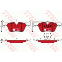 stabdžių trinkelių rinkinys, diskinis stabdys DTEC COTEC
                                TRW                              