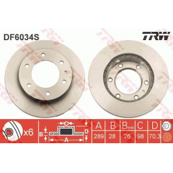 stabdžių diskas (1vnt) TRW SINGLE
                                                DF6034S, TRW, DF6034S, auto detalė