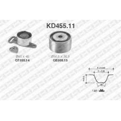 paskirstymo diržo komplektas
                                SNR                                                KD455.11, SN