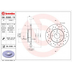 stabdžių diskas (1vnt) XTRA LINE - Xtra
                                BREMBO                                             