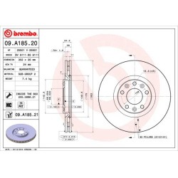 stabdžių diskas (1vnt) PRIME LINE
                                BREMBO                                                09.