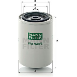 aušinimo skysčio filtras
                                MANN-FILTER                                                WA940/6