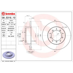 Stabdžių diskas PRIME LINE
                                BREMBO                                                08.5316.10