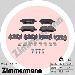 stabdžių trinkelių rinkinys, diskinis stabdys
                                ZIMMERMANN                                25