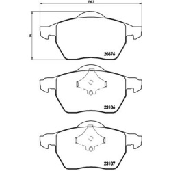 stabdžių trinkelių rinkinys, diskinis stabdys PRIME LINE
                                BREMBO                           