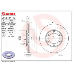 stabdžių diskas (1vnt) PRIME LINE
BREMBO 09.