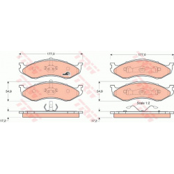 stabdžių trinkelių rinkinys, diskinis stabdys COTEC
                                TRW                                   