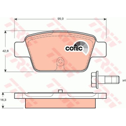 stabdžių trinkelių rinkinys, diskinis stabdys COTEC
                                TRW                                   