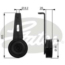 įtempiklio skriemulys, V formos rumbuotas diržas DriveAlign™
                                GATES                       