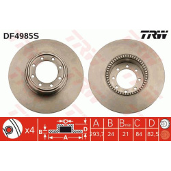 Stabdžių diskas TRW SINGLE
                                                DF4985S, TRW, DF4985S, auto detalė