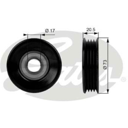 įtempiklio skriemulys, V formos rumbuotas diržas DriveAlign™
                                GATES                       