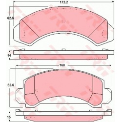 stabdžių trinkelių rinkinys, diskinis stabdys
                                TRW                                         