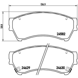 stabdžių trinkelių rinkinys, diskinis stabdys PRIME LINE
                                BREMBO                           