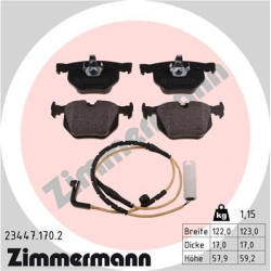 stabdžių trinkelių rinkinys, diskinis stabdys
                                ZIMMERMANN                                23