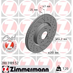 stabdžių diskas (1vnt) SPORT Z
                                ZIMMERMANN                                280.3189.52, Nenur