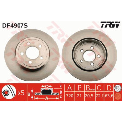 stabdžių diskas (1vnt) TRW SINGLE
                                                DF4907S, TRW, DF4907S, auto detalė