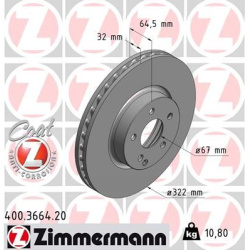 stabdžių diskas (1vnt) COAT Z
                                ZIMMERMANN                                400.3664.20, Nenuro