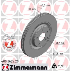stabdžių diskas (1vnt) COAT Z
                                ZIMMERMANN                                400.3629.20, Nenuro