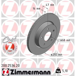 Stabdžių diskas COAT Z
ZIMMERMANN 200.2536.2