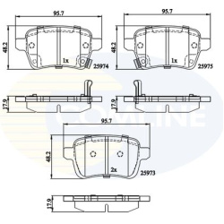 Stabdžių kaladėlės galinės
                                COMLINE                                                CBP322